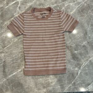 Hippie Rose Pink and White Striped Short Sleeve Tee